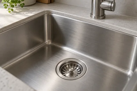 Stainless-steel kitchen sink and basket strainer